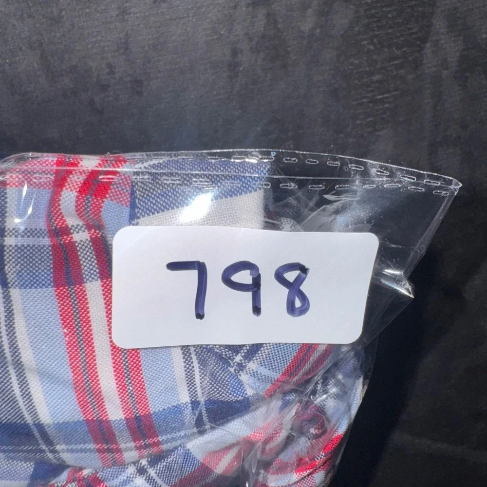 Men Large Ralph Lauren Polo  Button Down Shirt Plaid Excellent Short Sleeve